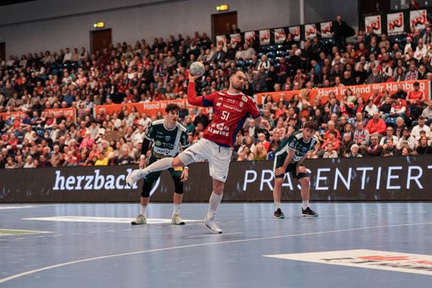 Germany Handball Bundesliga, DAIKIN HBL 2025 26, 15 Matchday Handball Sport Verein Hamburg vs ThSV Eisenach Sporthalle Hamburg Hamburg Casper U Mortensen HSV Hamburg, 51 seven-meter penalty shots Copyright: xStefanxTrochax