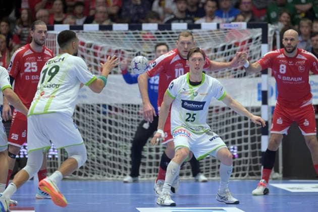 Justin Mueller HSG Wetzlar 25 M , Philipp Ahouansou HSG Wetzlar 19 , Dainis Kristopans MT Melsungen 10 , Adrian Sipos MT Melsungen 8 , Olle Forsell Schefvert MT Melsungen 25 , GER, MT Melsungen HSG Wetzlar, Handball, 1 Bundesliga, 15 Matchday, Season 2025 2026, 07 12 2025, GER, MT Melsungen HSG Wetzlar, Handball, 1 Bundesliga, 15 Matchday, Season 2025 2026, 07 12 2025 Kassel Copyright: xEibner-Pressefotox xRolandxSippelx EP_RSL