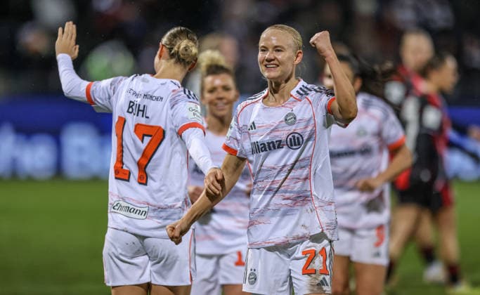 GER, Frankfurt, Eintracht Frankfurt vs FC Bayern Munich, Google Pixel Bundesliga, Football, DFB, Season 2025 2026, Stadion am Brentanobad, 12 Matchday in picture Pernille Harder Bayern Munich 21 scores the goal for 3 0, Cheers, joy and emotions DFB DFL REGULATIONS PROHIBIT ANY USE OF PHOTOGRAPHS AS IMAGE SEQUENCES AND OR QUASI VIDEO, 07 12 2026 Copyright: HMBxMedia HendrikxHamelau