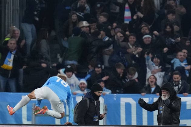 Lazio™s Gustav Isaksen celebrates after scoring during the Serie A EniLive soccer match between Lazio and Bologna at the Rome s Olympic stadium, Italy - Sunday December 7, 2025 - Soccer ( Photo by Alfredo Falcone LaPresse )  Copyright: xAlfredoxFalcone LaPressex