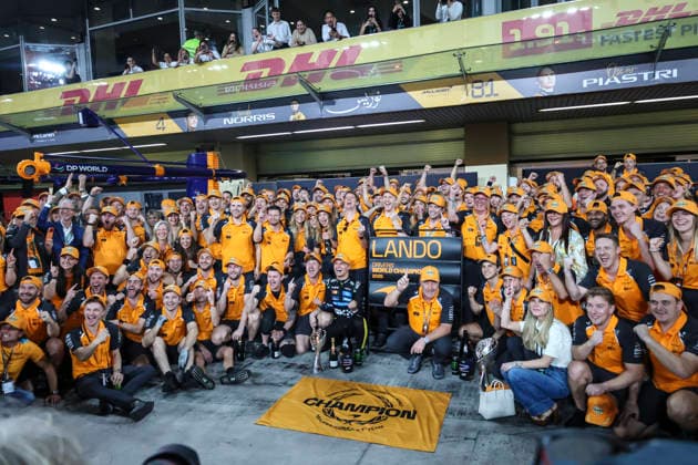 Formula1; Round24; Abu Dhabi Grand Prix; United Arab Emirates Formula1 2025 World Champion Lando Norris (GBR) - McLaren Formula 1 Team - MCL39 during Formula1 Etihad Abu Dhabi Grand Prix on december 7., 2025 in Yas Marina Circuit, United Arab Emirates Zsombor Toth Abu dhabi Yas Marina Circuit United Arab Emirates