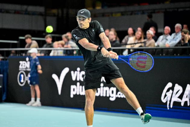 Alex de Minaur (seeded 1) takes on Casper Ruud (seeded 2) in the final of the UTS London Grand Final 2025 at the Copper Box Arena, London, United Kingdom on 7 December 2025. Copyright: xPhilxHutchinsonx 44340121
