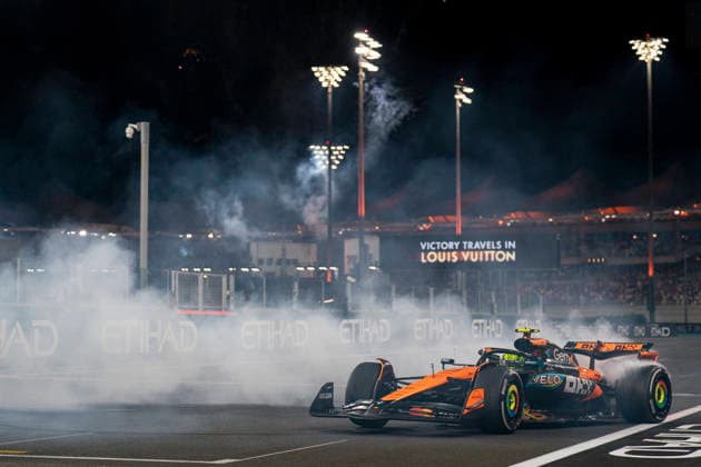 December 7, 2025, Abu Dhabi, United Arab Emirates: British driver LANDO NORRIS (McLaren F1 Team) is seen after finishing third in the F1 Grand Prix of Abu Dhabi and claiming the 2025 FIA Formula 1 World Championship, WM, Weltmeisterschaft at Yas Marina Circuit in Abu Dhabi, United Arab Emirates. Abu Dhabi United Arab Emirates - ZUMAg147 20251207_fap_g147_033 Copyright: xJamesxGasperottix