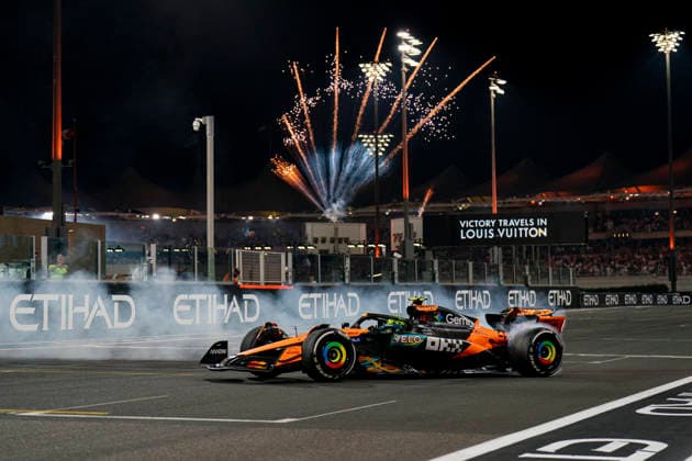 December 7, 2025, Abu Dhabi, United Arab Emirates: British driver LANDO NORRIS (McLaren F1 Team) is seen after finishing third in the F1 Grand Prix of Abu Dhabi and claiming the 2025 FIA Formula 1 World Championship, WM, Weltmeisterschaft at Yas Marina Circuit in Abu Dhabi, United Arab Emirates. Abu Dhabi United Arab Emirates - ZUMAg147 20251207_fap_g147_035 Copyright: xJamesxGasperottix