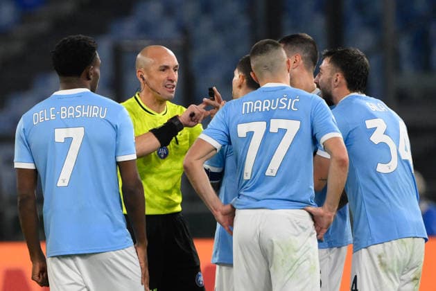Michael Fabbri referee during the Italian Football Championship League A 2025 2026 match between SS Lazio vs Bologna FC at the Olimpic Stadium in Rome on 07 December 2025.  Copyright: xFabrizioxCorradetti IPAxSportx xipa-agency.netx xx IPA_68886976 IPA_Agency_IPA68886976