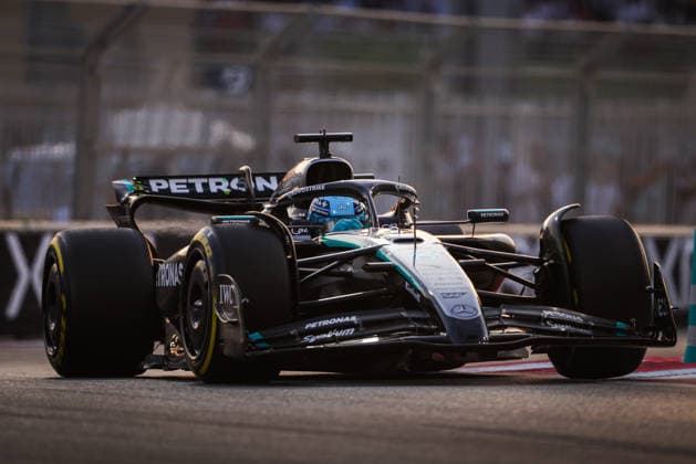 F1 - ABU DHABI GRAND PRIX 2025 63 RUSSELL George (gbr), Mercedes AMG F1 Team W16, action during the 2025 Formula 1 Abu Dhabi Grand Prix, 24th round of the 2025 FIA Formula One World Championship, WM, Weltmeisterschaft from December 05 to 07, 2025 on the Yas Marina Circuit, in Abu Dhabi, United Arab Emirates - Abu DhabiUnited Arab Emirates  Copyright: xANTONINxVINCENTx