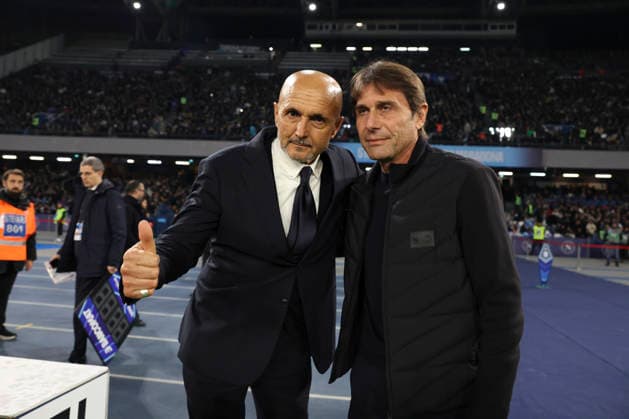 Juventus™ head coach Luciano Spalletti, Napoli™s head coach Antonio Conte during the Serie A soccer match between Napoli and Juventus at the Diego Armando Maradona Stadium in Naples, southern italy - Saturday , December 07 , 2025. - Soccer .  Copyright: xAlessandroxGarofalo LaPressex