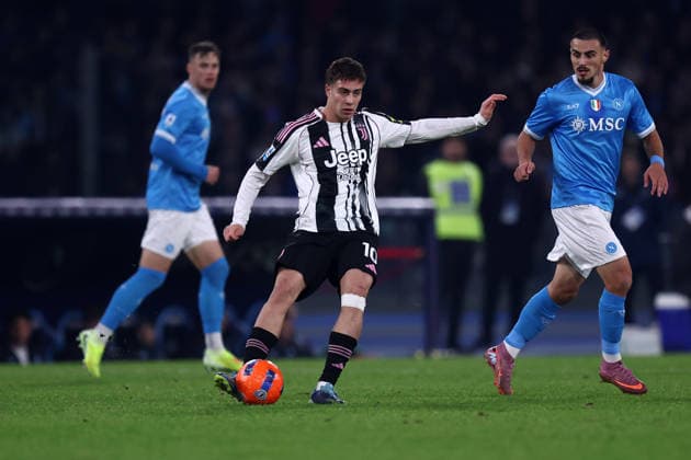 Kenan Yildiz (Juventus Fc) controls the ball, Serie A, Ssc Napoli v Juventus Fc, Diego Maradona, December 7, 2025, Napoli, Italy.