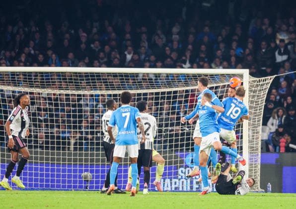December 7, 2025, Napoli, Campania, ITALIA: Rasmus Hoyland of SSC Napoli During the 2025 26 Italian Serie A football match between SSC Napoli and FC Juventus on December 7, 2025, at the Diego Armando Maradona Stadium in Naples...Pictured: Napoli ITALIA - ZUMAs236 20251207_aap_s236_054 Copyright: xFabioxSassox