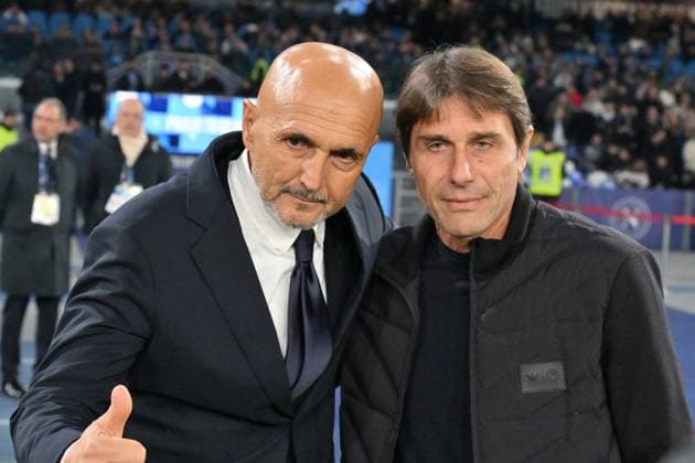 Foto IPP Felice De Martino Napoli 07 12 2025 Calcio Campionato serie A 2025-2026 Napoli - Juventus Nella foto: Luciano Spalletti e Antonio Conte Italy Photo Press World Copyright Napoli italy Italia ITALY  Copyright: xR4924_italyphotopressx