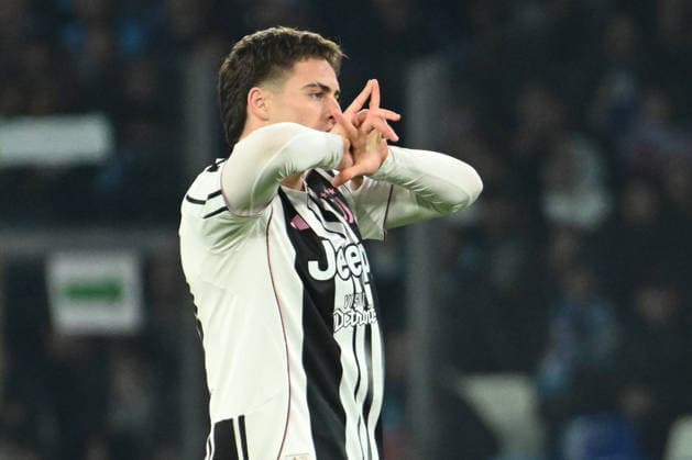 Kenan Yildiz of Juventus FC celebrates after scoring goal during the Serie A Enilive match between SSC Napoli vs Juventus FC at Diego Armndo Maradona Stadium  Copyright: xAgostinoxGemito IPAxSportx xipa-agency.netx xx IPA_68893668 IPA_Agency_IPA68893668