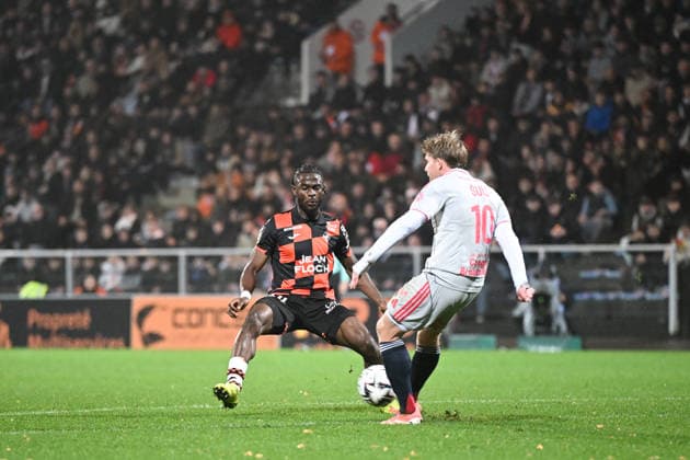 FC Lorient v Olympique Lyonnais - Ligue 1 McDonald s 2025 2026 44 Darlin YONGWA (fcl) during the Ligue 1 McDonald s match between Lorient and Lyon at Stade du Moustoir on December 7, 2025 in Lorient, France. Lorient France  Copyright: xFEPx 776348222