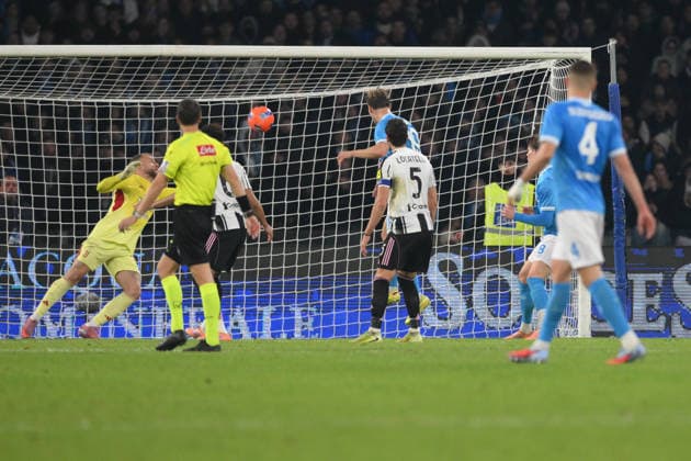 7th December 2025, Stadio Diego Armando Maradona, Naples, Italy; Serie A Football; Napoli versus Juventus; Rasmus Hojlund of Napoli scores the goal for 2-1 in the 78th minute  AllShotLive