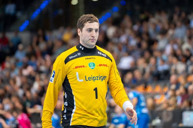 Handball I Men I Season 2025 2026 I Bundesliga I 15 Matchday I TVB Stuttgart SC DHfK Leipzig I 07 12 2025 Domenico Ebner 1, SC DHfK Leipzig Stuttgart Porsche Arena Baden Württemberg Germany Copyright: xLobeca MaxxPetershansx