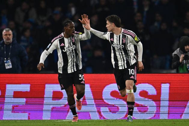 SSC Napoli v Juventus FC - Serie A Kenan Yildiz of Juventus F.C. celebrates after scoring the goal to make it 1-1 during the 14th day of the Serie A Championship between S.S.C. Napoli and Juventus F.C. at the Diego Armando Maradona Stadium in Naples, Italy, on December 7, 2025. Naples Italy Italy  Copyright: xDomenicoxCippitellix originalFilename:cippitelli-sscnapol251207_npuBc.jpg