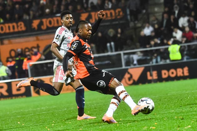 FOOTBALL : FC Lorient vs Olympique Lyonnais - Ligue 1 - JournÃ e 15 - 07 12 2025 Joel Mugisha (FC Lorient) LorientFrance  Copyright: xBaptistexAutissierx