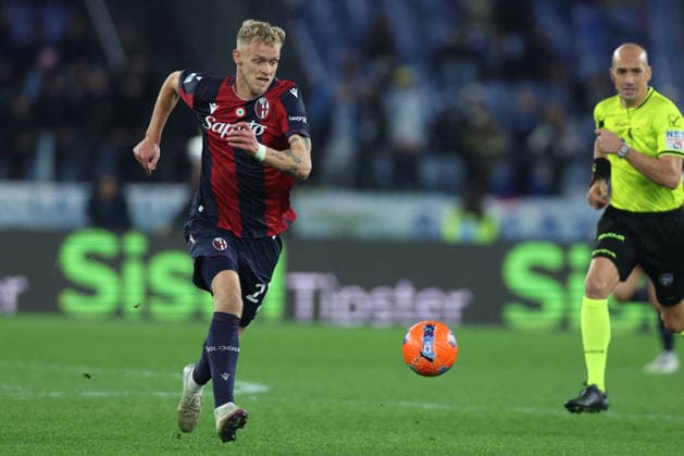 CALCIO - Serie A - SS Lazio vs Bologna FC Rome, Italy - December 7, 2025: Jens Odgaard of Bologna seen in action during the Serie A Enilive 2025-2026 football match between SS Lazio vs Bologna FC 1909 at Olympic Stadium. Rome Italy  Copyright: xIPAxSport ABACAx