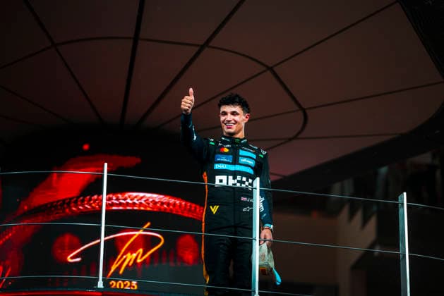 Formula 1 Etihad Airways Abu Dhabi Grand Prix 2025 Alexis Perrin OVERTAKE MAXPPP - Abu Dhabi 07 12 2025 World champion celebration 04 NORRIS Lando (gbr), McLaren F1 Team, portrait podium at the Formula 1 Etihad Airways Abu Dhabi Grand Prix 2025, the 24th round of the 2025 FIA Formula 1 World Championship, WM, Weltmeisterschaft at Yas Marina Circuit in Abu Dhabi, United Arab Emirates, from 4 to 7 December 2025 Abu Dhabi Yas Marina Circuit United Arab Emirates  Copyright: xOVERTAKE MAXPPPxAlexisxPerrinx OVT202512071656 OVT202512071656