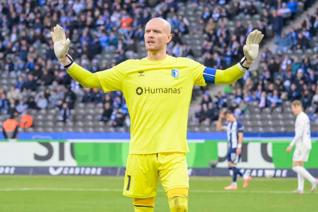 GER, Berlin, soccer, Hertha BSC vs 1 FC Magdeburg, DFB, 2nd Bundesliga, 2025 2026 season, f l t r Dominik Reimann 1 FC Magdeburg, 01 , DFB DFL REGULATIONS PROHIBIT ANY USE OF PHOTOGRAPHS AS IMAGE SEQUENCES AND OR QUASI VIDEO, December 7, 2025, Copyright: HMBxMedia UwexKoch