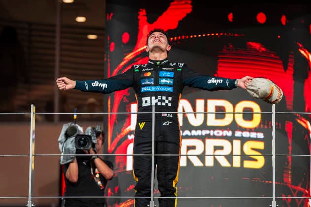 Formula 1 Etihad Airways Abu Dhabi Grand Prix 2025 Loïs Gelbart Carrasco OVERTAKE MAXPPP - Abu Dhabi 07 12 2025 World champion 04 NORRIS Lando (gbr), McLaren F1 Team, portrait at the Formula 1 Etihad Airways Abu Dhabi Grand Prix 2025, the 24th round of the 2025 FIA Formula 1 World Championship, WM, Weltmeisterschaft at Yas Marina Circuit in Abu Dhabi, United Arab Emirates, from 4 to 7 December 2025 Abu Dhabi Yas Marina Circuit United Arab Emirates  Copyright: xOVERTAKE MAXPPPxLoïsxGelbartxCarrascox OVT202512081773 OVT202512081773