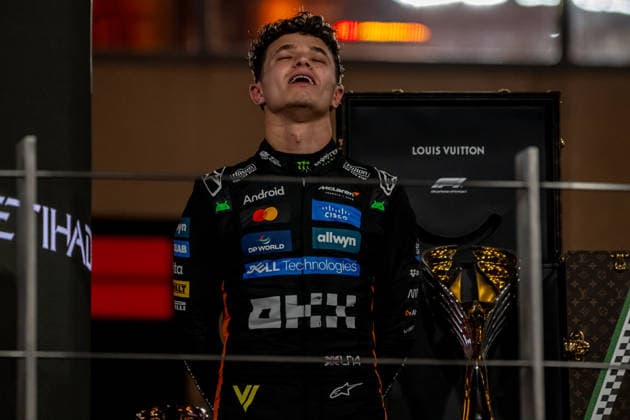ABU DHABI, UNITED ARAB EMIRATES: Lando Norris, racing for the McLaren F1 team during the 2025 Formula 1 Abu Dhabi Grand Prix at the Yas Marina Circuit in Abu Dhabi, United Arab Emirates