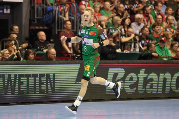 07 12 2025, xgox, Handball Daikin HBL SC Magdeburg FRISCH AUF Göppingen emspor, v l Matthias Musche Magdeburg, 6 Jubel, Torjubel, jubelt ueber das Tor, celebrate the goal, celebration Magdeburg