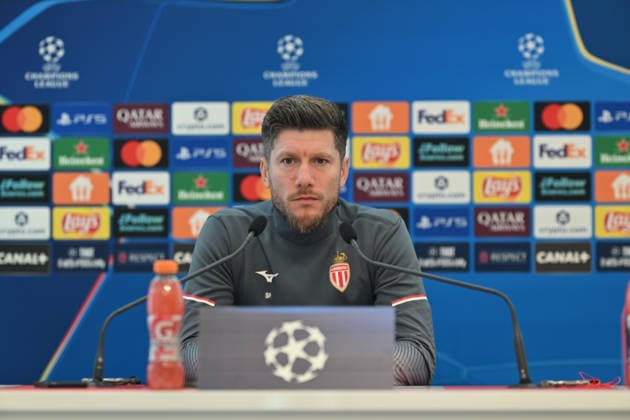Ahead of Monaco v Galatasaray - UEFA Champions League CAP-D’AIL, FRANCE - DECEMBER 08: Sebastien Pocognoli, head coach of Monaco, speaks during a press conference, PK, Pressekonferenz ahead of the UEFA Champions League group stage week 6 match between Monaco and Galatasaray at the AS Monaco FC Training Center in Cap-d Ail, France on December 08, 2025. Mustafa Yalcin Anadolu Cap-d Ail France. Editorial use only. Please get in touch for any other usage.  Copyright: x2025xAnadoluxMustafaxYalcinx