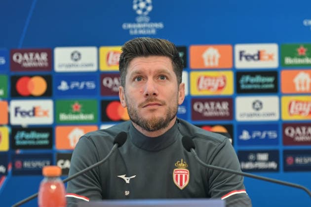 Ahead of Monaco v Galatasaray - UEFA Champions League CAP-D’AIL, FRANCE - DECEMBER 08: Sebastien Pocognoli, head coach of Monaco, speaks during a press conference, PK, Pressekonferenz ahead of the UEFA Champions League group stage week 6 match between Monaco and Galatasaray at the AS Monaco FC Training Center in Cap-d Ail, France on December 08, 2025. Mustafa Yalcin Anadolu Cap-d Ail France. Editorial use only. Please get in touch for any other usage.  Copyright: x2025xAnadoluxMustafaxYalcinx