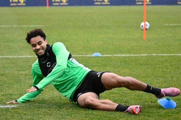 Royale Union Saint-Gilloise v Marseille - UEFA Champions League Media Activities 08 12 2025 ZAVENTEM, BELGIUM - DECEMBER 08 : Giger Marc forward of Union Saint-Gilloise pictured during a training session ahead of the UEFA Champions League 2025 26 League Phase MD6 match between Royale Union Saint-Gilloise and Marseille on December 8, 2025 in Zaventem, Belgium, 08 12 2025 Zaventem Belgium  Copyright: xPeterxDexVoechtx