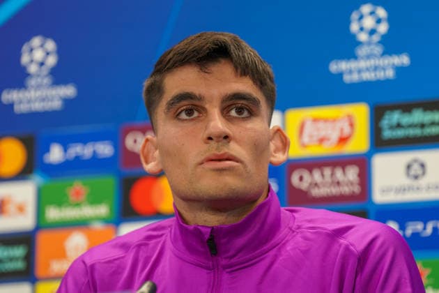Spain Press conference FC Barcelona with Barca player Gerard Martin Barcelona 18 before Soccer UEFA Champions League FC Barcelona vs Eintracht Frankfurt PK Venue Ciutat Esportiva Joan Gamper Barcelona, Spain Copyright: xJOERANxSTEINSIEKx