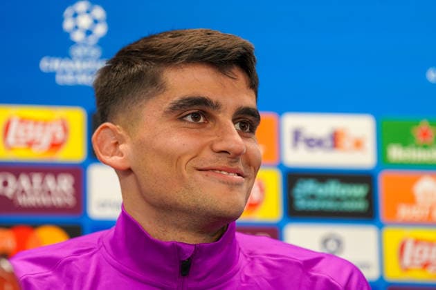 Spain Press conference FC Barcelona with Barca player Gerard Martin Barcelona 18 before Soccer UEFA Champions League FC Barcelona vs Eintracht Frankfurt PK Venue Ciutat Esportiva Joan Gamper Barcelona, Spain Copyright: xJOERANxSTEINSIEKx