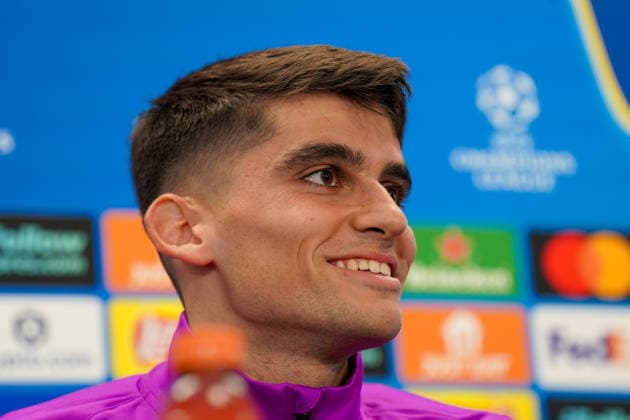 Spain Press conference FC Barcelona with Barca player Gerard Martin Barcelona 18 before Soccer UEFA Champions League FC Barcelona vs Eintracht Frankfurt PK Venue Ciutat Esportiva Joan Gamper Barcelona, Spain Copyright: xJOERANxSTEINSIEKx