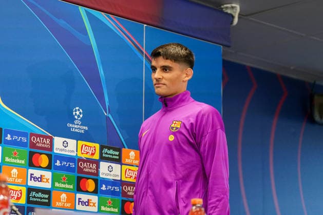 Spain Press conference FC Barcelona with Barca player Gerard Martin Barcelona 18 before Soccer UEFA Champions League FC Barcelona vs Eintracht Frankfurt PK Venue Ciutat Esportiva Joan Gamper Barcelona, Spain Copyright: xJOERANxSTEINSIEKx