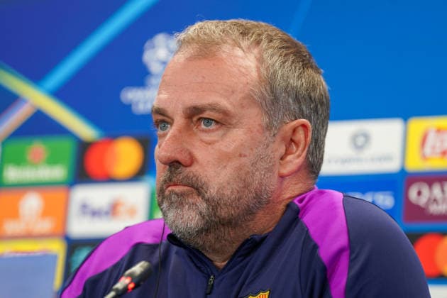 Spain Press conference FC Barcelona with Hansi Flick Coach FC Barcelona before UEFA Champions League FC Barcelona vs Eintracht Frankfurt PK Venue Ciutat Esportiva Joan Gamper Barcelona, Spain Copyright: xJOERANxSTEINSIEKx