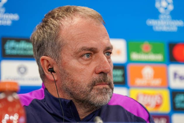 Spain Press conference FC Barcelona with Hansi Flick Coach FC Barcelona before UEFA Champions League FC Barcelona vs Eintracht Frankfurt PK Venue Ciutat Esportiva Joan Gamper Barcelona, Spain Copyright: xJOERANxSTEINSIEKx