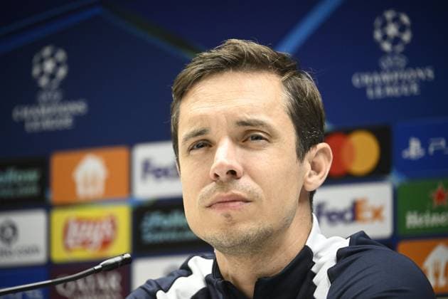Royale Union Saint-Gilloise v Marseille - UEFA Champions League Media Activities 08 12 2025 ANDERLECHT, BELGIUM - DECEMBER 08 : Hubert David head coach of Union Saint-Gilloise talking to the press during a press conference, PK, Pressekonferenz ahead of the UEFA Champions League 2025 26 League Phase MD6 match between Royale Union Saint-Gilloise and Marseille on December 8, 2025 in Anderlecht, Belgium, 08 12 2025 Anderlecht Belgium  Copyright: xPeterxDexVoechtx
