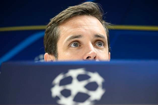 Royale Union Saint-Gilloise v Marseille - UEFA Champions League Media Activities 08 12 2025 ANDERLECHT, BELGIUM - DECEMBER 08 : Hubert David head coach of Union Saint-Gilloise talking to the press during a press conference, PK, Pressekonferenz ahead of the UEFA Champions League 2025 26 League Phase MD6 match between Royale Union Saint-Gilloise and Marseille on December 8, 2025 in Anderlecht, Belgium, 08 12 2025 Anderlecht Belgium  Copyright: xPeterxDexVoechtx