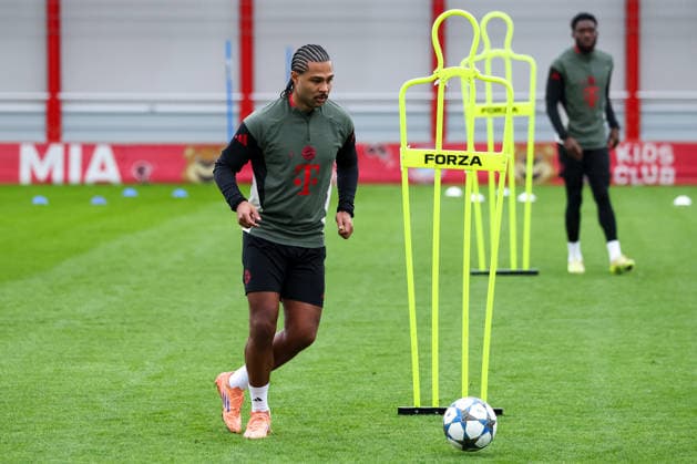 Serge Gnabry FC Bayern Muenchen, 07 , GER, Final training, FC Bayern Muenchen, Football, UEFA Champions League, League phase, Matchday 6, 2025 2026 season, 08 12 2025, GER, Final training, FC Bayern Muenchen, Football, UEFA Champions League, League phase, Matchday 6, 2025 2026 season, 08 12 2025 Muenchen Copyright: xEibner-Pressefoto JennixMaulx EP_JML