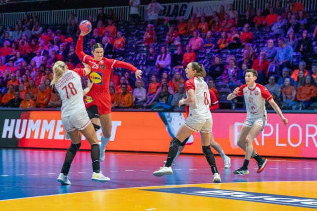 2025-12-08 Austria vs Poland ROTTERDAM, NETHERLANDS - DECEMBER 8: Ines Ivancok-Soltic of Austria during the IHF Worldchampionship 2025 match for women, between Austria and Poland at Ahoy on December 8, 2025 in Rotterdam, Netherlands. Rotterdam Ahoy Netherlands Content not available for redistribution in The Netherlands directly or indirectly through any third parties. Copyright: xHenkxSeppenx