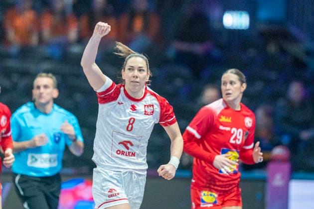 2025-12-08 Austria vs Poland ROTTERDAM, NETHERLANDS - DECEMBER 8: Monika Kobylinska of Poland during the IHF Worldchampionship 2025 match for women, between Austria and Poland at Ahoy on December 8, 2025 in Rotterdam, Netherlands. Rotterdam Ahoy Netherlands Content not available for redistribution in The Netherlands directly or indirectly through any third parties. Copyright: xHenkxSeppenx