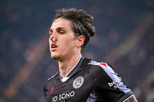 CALCIO - Serie A - Udinese Calcio vs Genoa CFC Udinese s Nicolo Zaniolo portrait during Udinese Calcio vs Genoa CFC, Italian soccer Serie A match in Udine, Italy, December 08 2025 Udine Italy  Copyright: xIPAxSport ABACAx