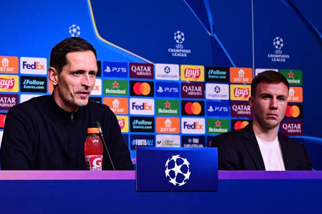 Press conference with Dino Toppmoeller and Mario Goetze, FC Barcelona vs Eintracht Frankfurt, Champions League, Group Stage, Matchday 6, 08 12 2025 Barcelona Catalonia Spain Copyright: xkolbert-press MarcxNiemeyerx