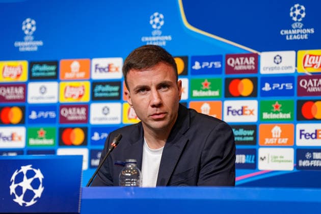 Football UEFA Champions League 2025 26 Press conference before the match FC Barcelona vs Eintracht Frankfurt Dino Toppmöller Dino Toppmoller Coach, Eintracht Frankfurt and Mario Götze Mario Gotze Eintracht Frankfurt, 27 Location PK Camp Nou Barcelona, Spain Copyright: xJOERANxSTEINSIEKx