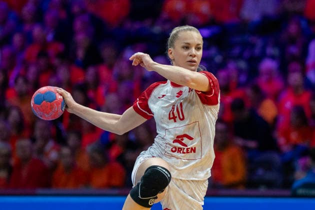 2025-12-08 Austria vs Poland ROTTERDAM, NETHERLANDS - DECEMBER 8: Daria Michalak of Poland during the IHF Worldchampionship 2025 match for women, between Austria and Poland at Ahoy on December 8, 2025 in Rotterdam, Netherlands. Rotterdam Ahoy Netherlands Content not available for redistribution in The Netherlands directly or indirectly through any third parties. Copyright: xHenkxSeppenx