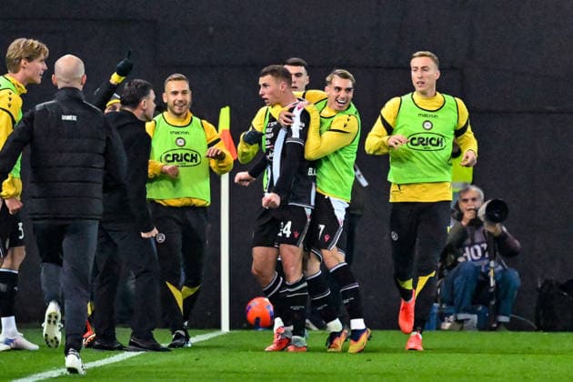 December 8, 2025, Udine, ITALY: Udinese s Jakub Piotrowski celebrates after scoring a goal during the Italian soccer Serie A match between Udinese FC vs Genoa Cricket and Football Club on December 08, 2025 at the Bluenergy Stadium Stadio Friuli in Udine, Italy. ANSA . Soccer: Serie A; Udinese Vs Genoa  - ZUMAa110 20251208_zaf_a110_039 Copyright: xAlessioxMarinix