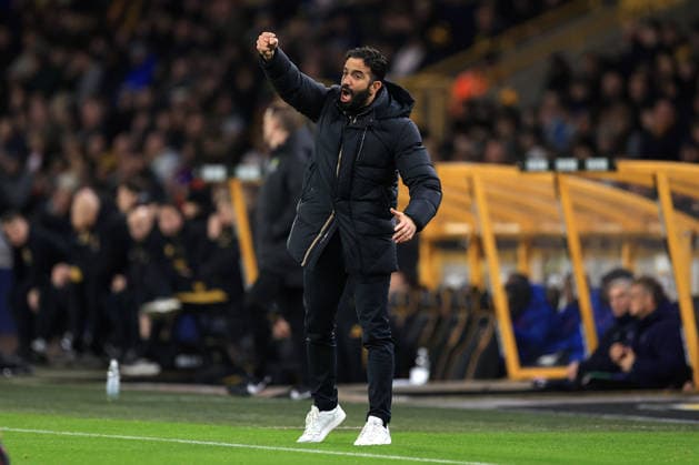 Fußball Premier League Wolverhampton Wanderers v Manchester United 8. Dezember 2025 Premier League Wolverhampton Wanderers v Manchester United Manchester United Manager Ruben Amorim Foto Simon Stacpoole Abseits Wolverhampton UK  Copyright: xSimonxStacpoolexOffside