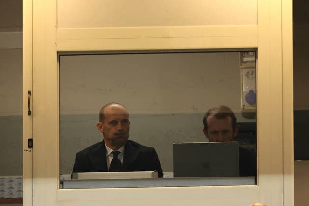 Turin, Italy, 8th December 2025. Suspended AC Milan Head Coach Massimiliano Allegri reacts as he looks on from a press box during the Torino vs AC Milan Serie A match at Stadio Grande Torino, Turin. Picture credit should read: Jonathan Moscrop Sportimage EDITORIAL USE ONLY. No use with unauthorised audio, video, data, fixture lists, club league logos or live services. Online in-match use limited to 120 images, no video emulation. No use in betting, games or single club league player publications. SPI_059_JM_TORO_MILAN SPI-4323-0059
