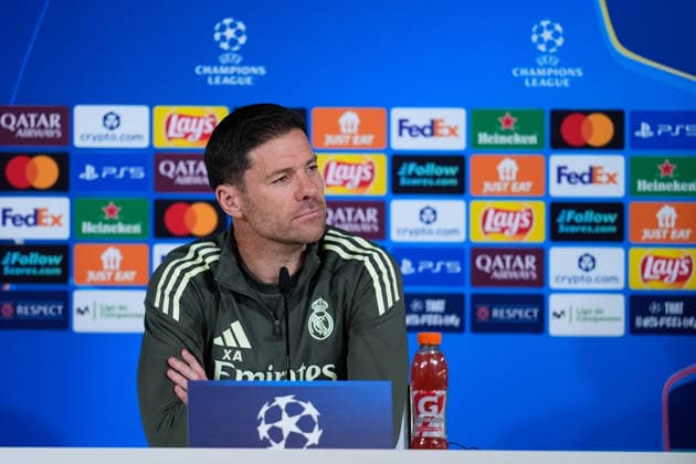 December 9, 2025, Valdebebas, Madrid, Spain: Xabi Alonso, head coach of Real Madrid, attends his press conference, PK, Pressekonferenz prior to their UEFA Champions League 2025 26 match against Manchester City at Ciudad Deportiva Real Madrid on December 09, 2025, in Valdebebas, Madrid, Spain. Valdebebas Spain - ZUMAa181 20251209_zaa_a181_021 Copyright: xDennisxAgyemanx