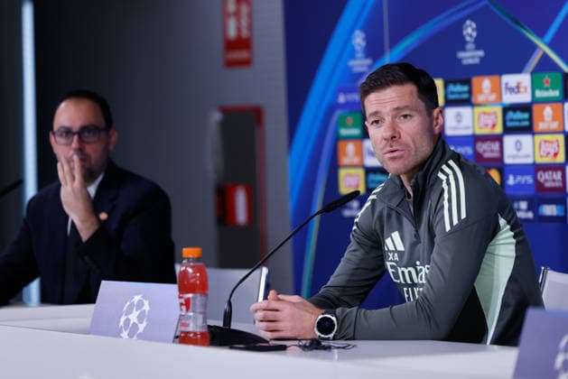 December 9, 2025, Valdebebas, Madrid, Spain: Xabi Alonso, head coach of Real Madrid, attends his press conference, PK, Pressekonferenz prior to their UEFA Champions League 2025 26 match against Manchester City at Ciudad Deportiva Real Madrid on December 09, 2025, in Valdebebas, Madrid, Spain. Valdebebas Spain - ZUMAa181 20251209_zaa_a181_032 Copyright: xDennisxAgyemanx