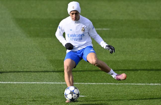 Training session ahead of Real Madrid v Manchester City - UEFA Champions League MADRID, SPAIN - DECEMBER 9: Arda Guler of Real Madrid attends the training session ahead of UEFA Champions League week 6 football match against Manchester City at Valdebebas training grounds in Madrid, Spain on December 9, 2025. Burak Akbulut Anadolu Madrid Spain. Editorial use only. Please get in touch for any other usage.  Copyright: x2025xAnadoluxBurakxAkbulutx